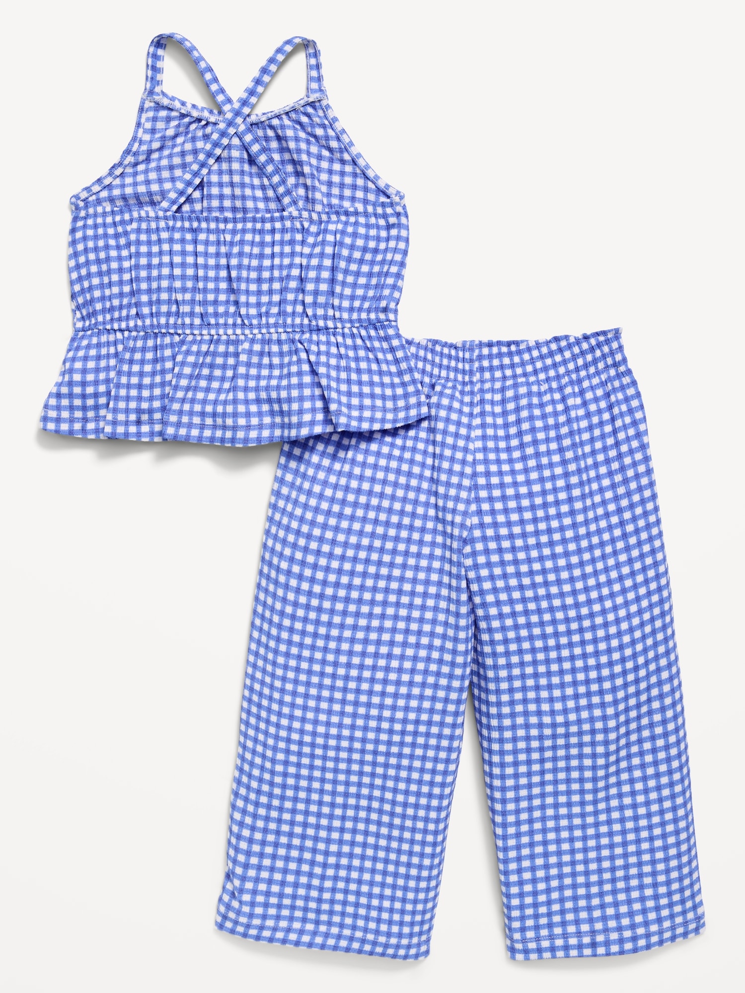 Printed Sleeveless Top and Pants Set for Toddler Girls