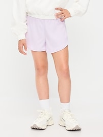 Image number 1 showing, High-Waisted Mesh Dolphin-Hem Shorts for Girls