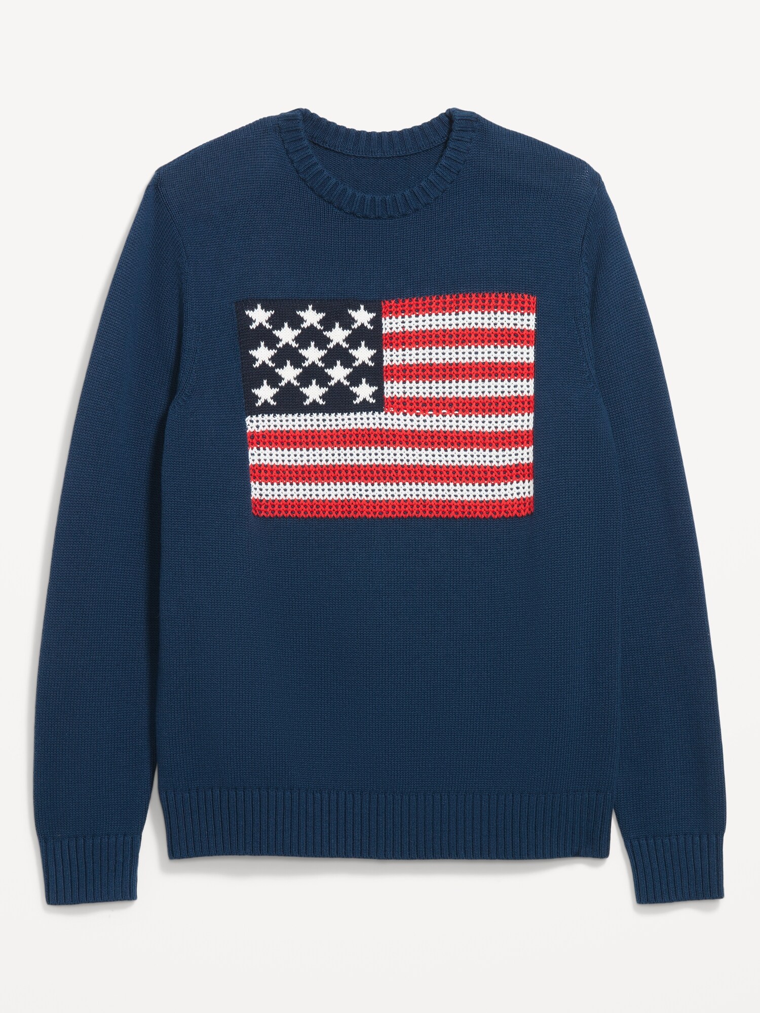Мужской свитер Old Navy Crew-Neck Flag, цвет: Obscure Night — фото 4