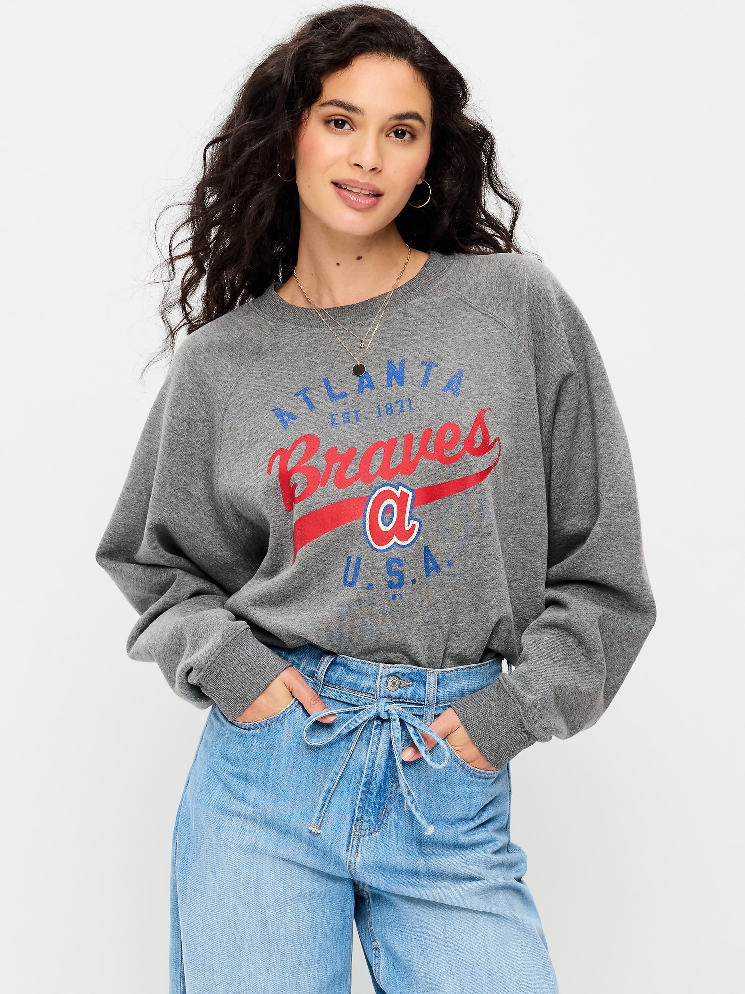 Atlanta Braves Raglan Sweatshirt for Women