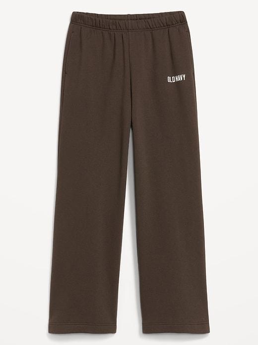 Image number 5 showing, High-Waisted Fleece Wide-Leg Sweatpants