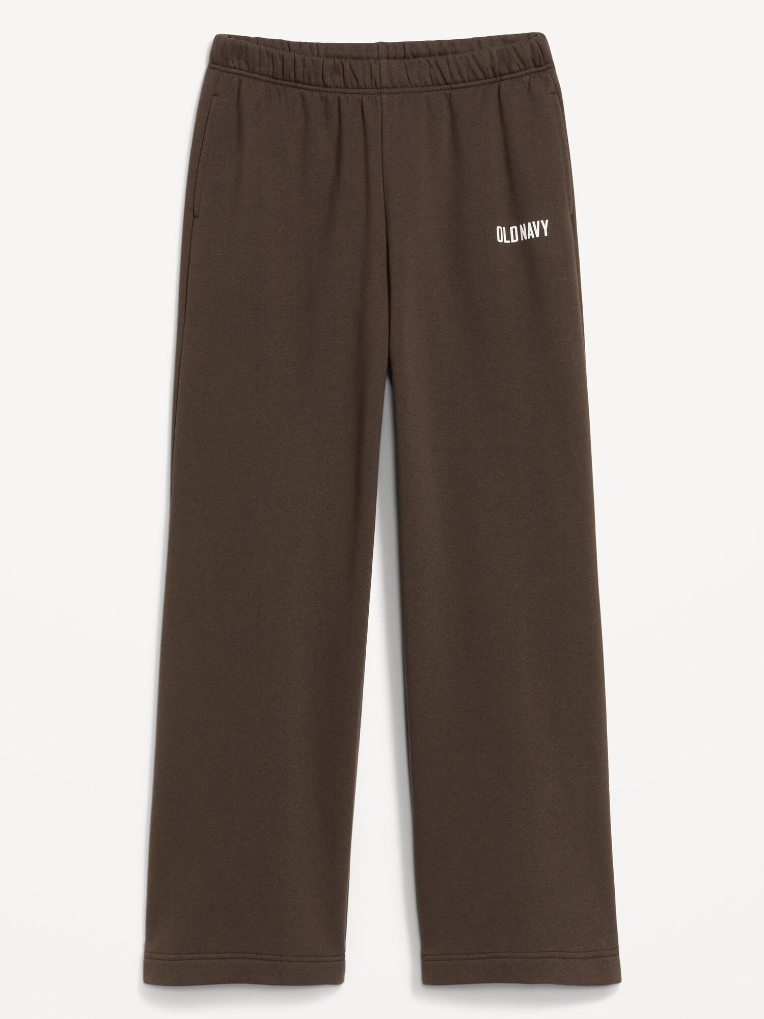 Женские брюки Old Navy High-Waisted Fleece Wide-Leg Sweatpants, цвет: Чёрный кофейный — фото 5
