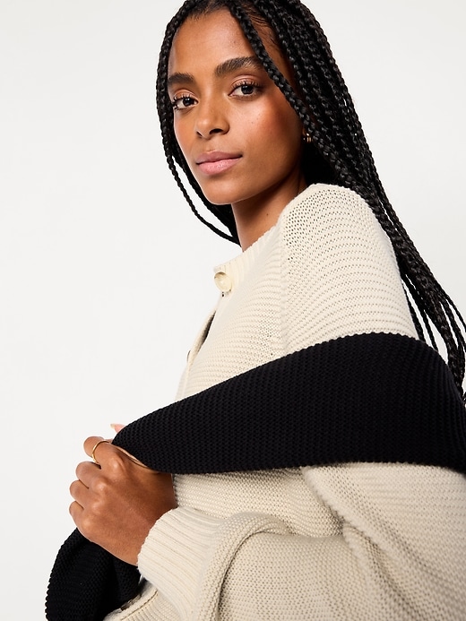 Image number 3 showing, Seaside Cotton Garter-Knit Cardigan Sweater