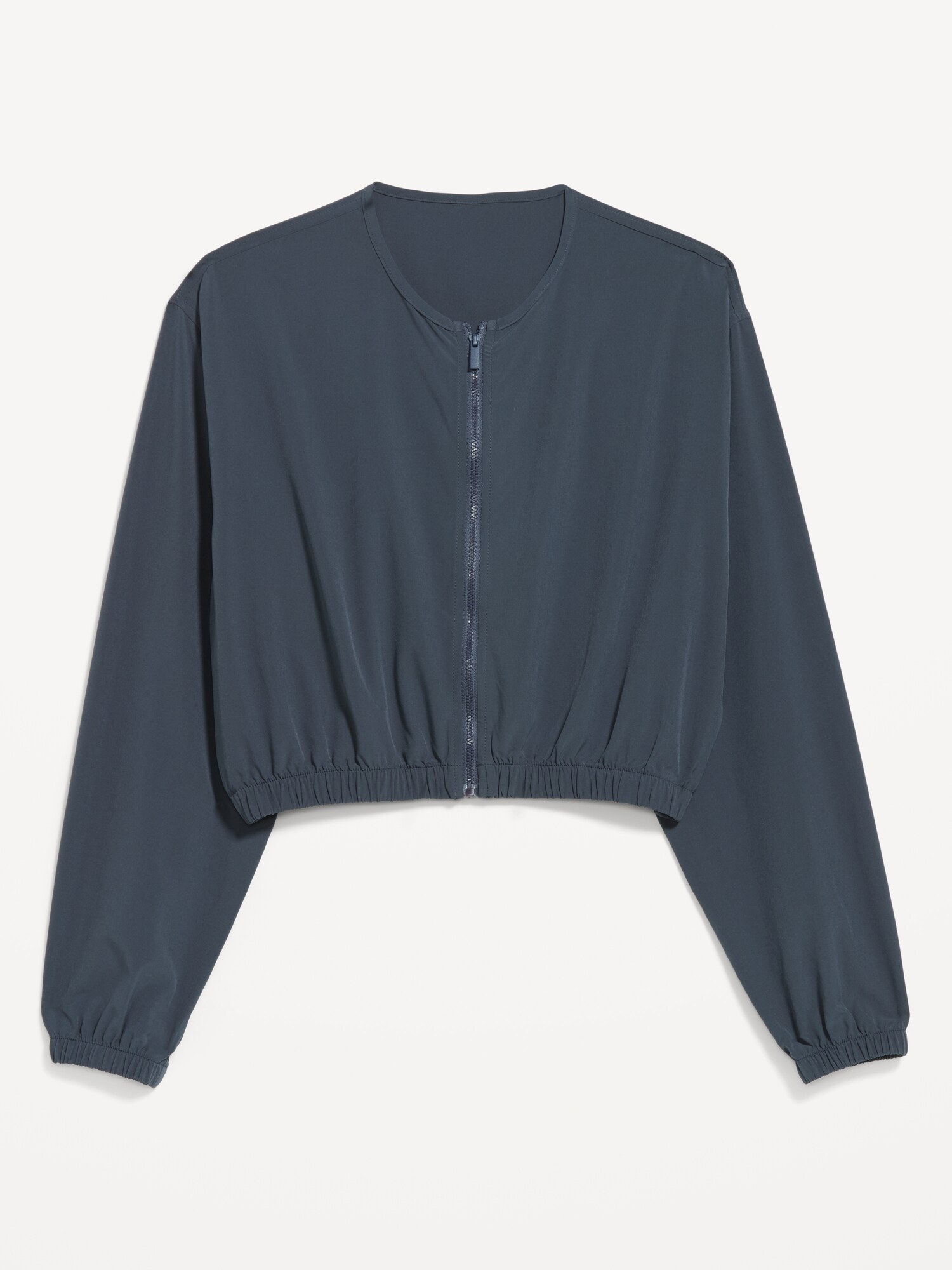 Женская куртка Old Navy Zip-Front Cropped Tennis Jacket, цвет: Сумеречный тёмно-синий — фото 5