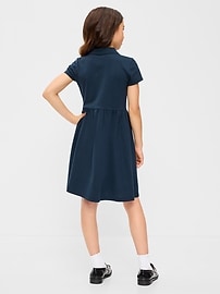 Image number 2 showing, School Uniform Fit & Flare Pique Polo Dress for Girls