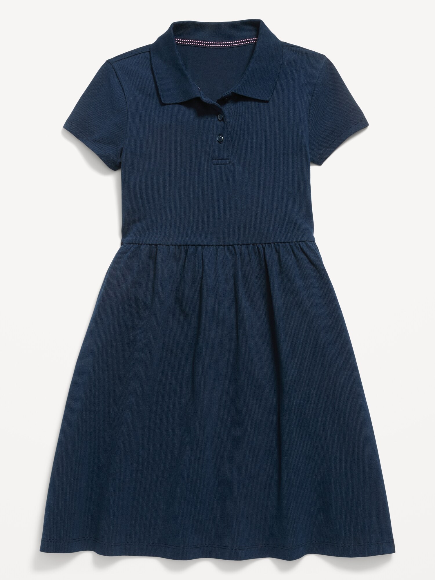 Платье Old Navy School Uniform Fit and Flare Pique Polo Dress для девочек, цвет: Чернильный синий — фото 3