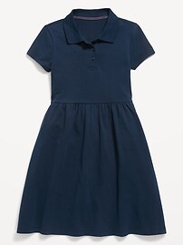 Image number 3 showing, School Uniform Fit & Flare Pique Polo Dress for Girls