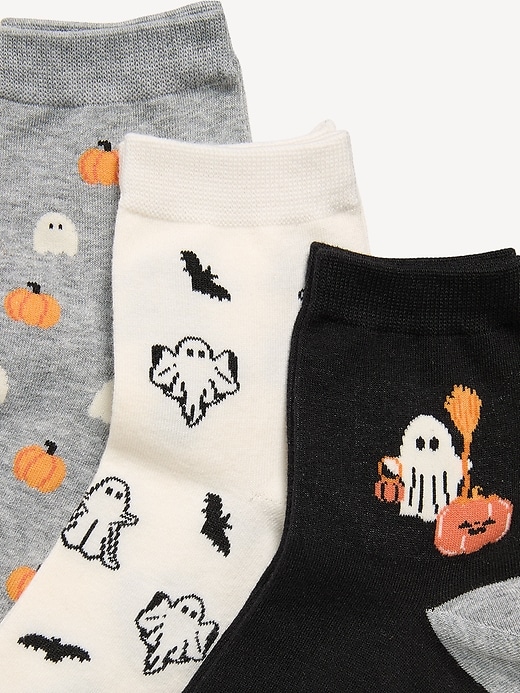 Image number 2 showing, Novelty Quarter Crew Socks 3-Pack for Women