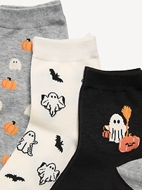 Image number 2 showing, Novelty Quarter Crew Socks 3-Pack for Women
