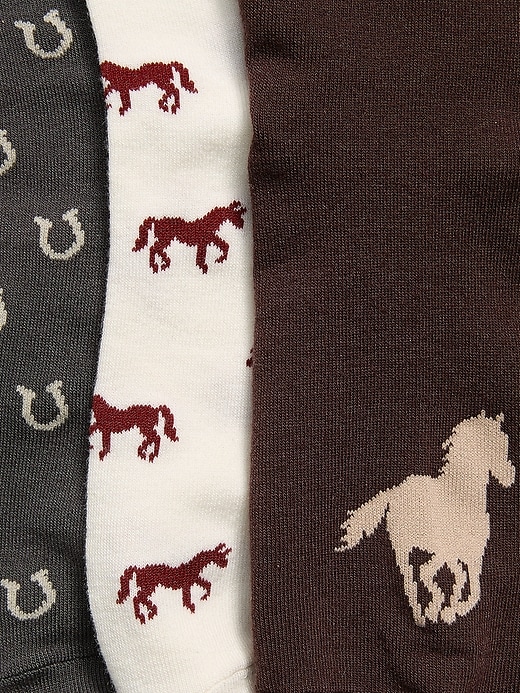 Image number 2 showing, Novelty Quarter Crew Socks 3-Pack for Women