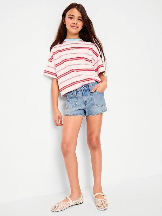 Image number 3 showing, Low-Rise Utility Jean Shorts for Girls
