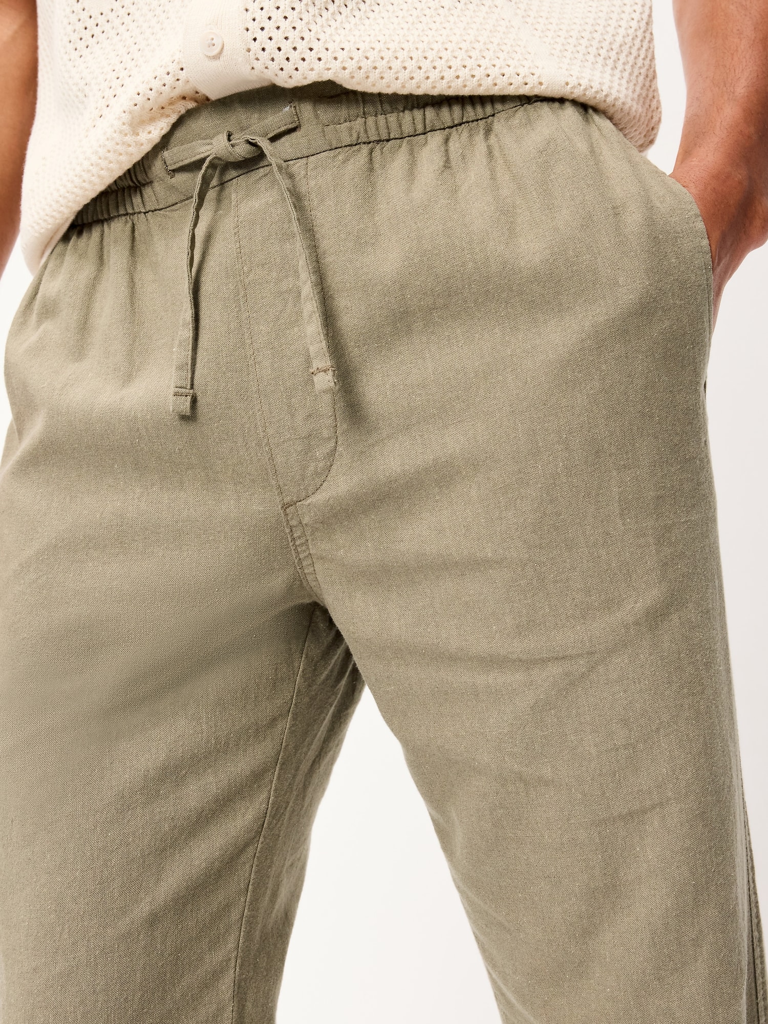 90's Straight-Fit Linen-Blend Pants