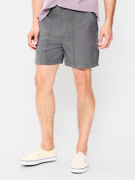 Image number 2 showing, 90's Loose Linen-Blend Shorts -- 5-inch inseam