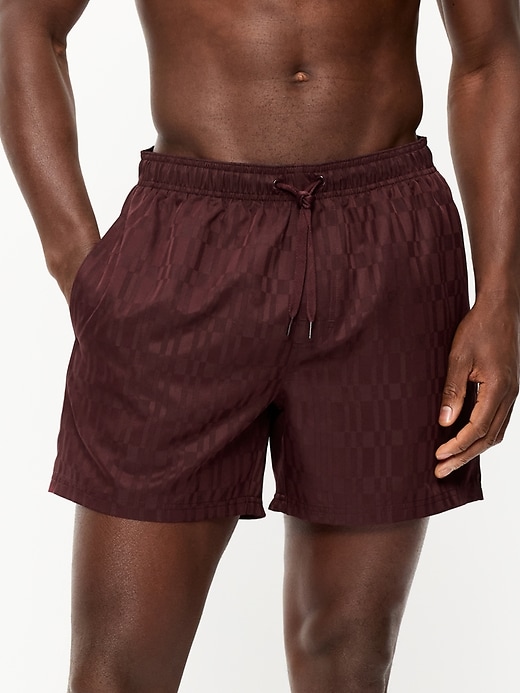 Image number 1 showing, Textured Swim Trunks -- 5-inch inseam