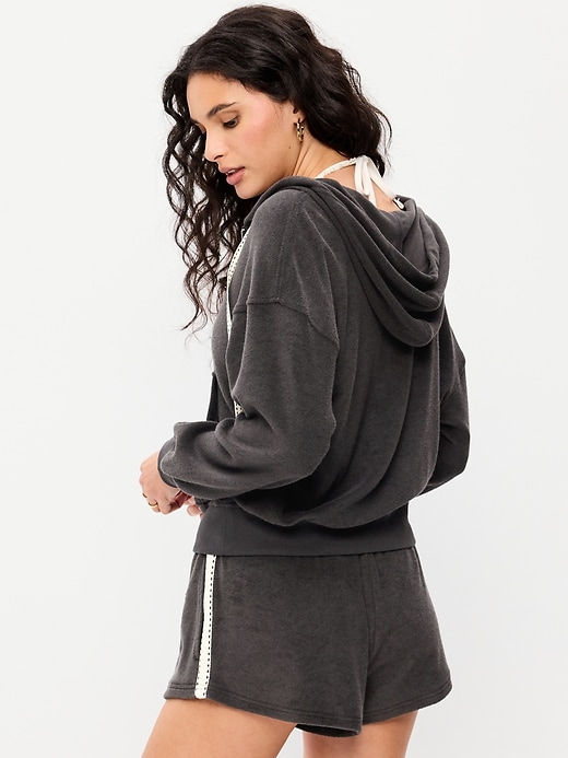 Image number 2 showing, Terry Cloth Full-Zip Hoodie Sweatshirt