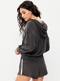 Image number 2 showing, Terry Cloth Full-Zip Hoodie Sweatshirt
