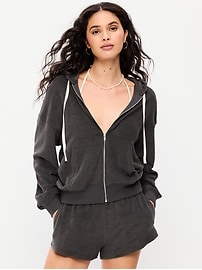 Image number 1 showing, Terry Cloth Full-Zip Hoodie Sweatshirt