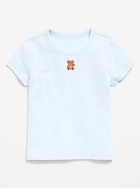 Image number 1 showing, Fitted Short-Sleeve T-Shirt for Girls