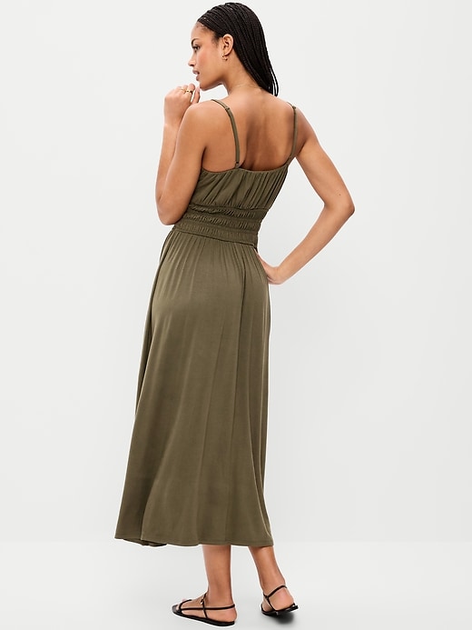 Image number 2 showing, Fit & Flare Jersey Smocked-Waist Midi Dress