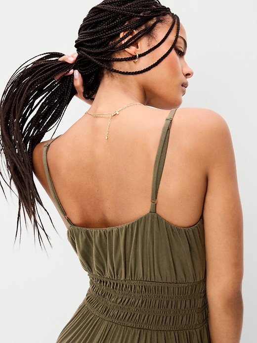 Image number 5 showing, Fit & Flare Jersey Smocked-Waist Midi Dress