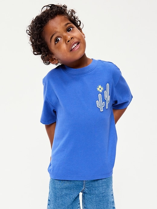 Image number 1 showing, Oversized Short-Sleeve Graphic T-Shirt for Toddler Boys