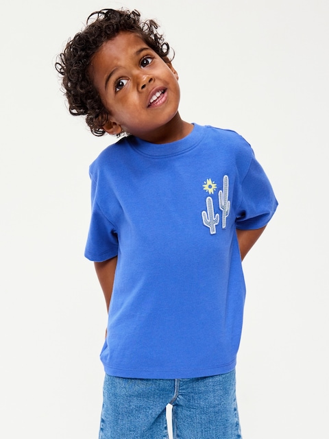 Oversized Short-Sleeve Graphic T-Shirt for Toddler Boys