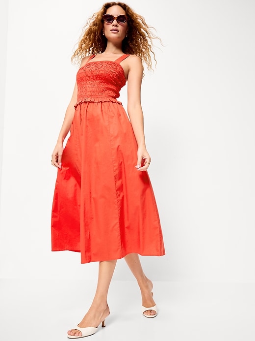 Image number 3 showing, Fit & Flare Smocked-Bodice Midi Dress