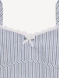 Image number 4 showing, Sleeveless Fit and Flare Striped Lace-Trim Dress for Girls