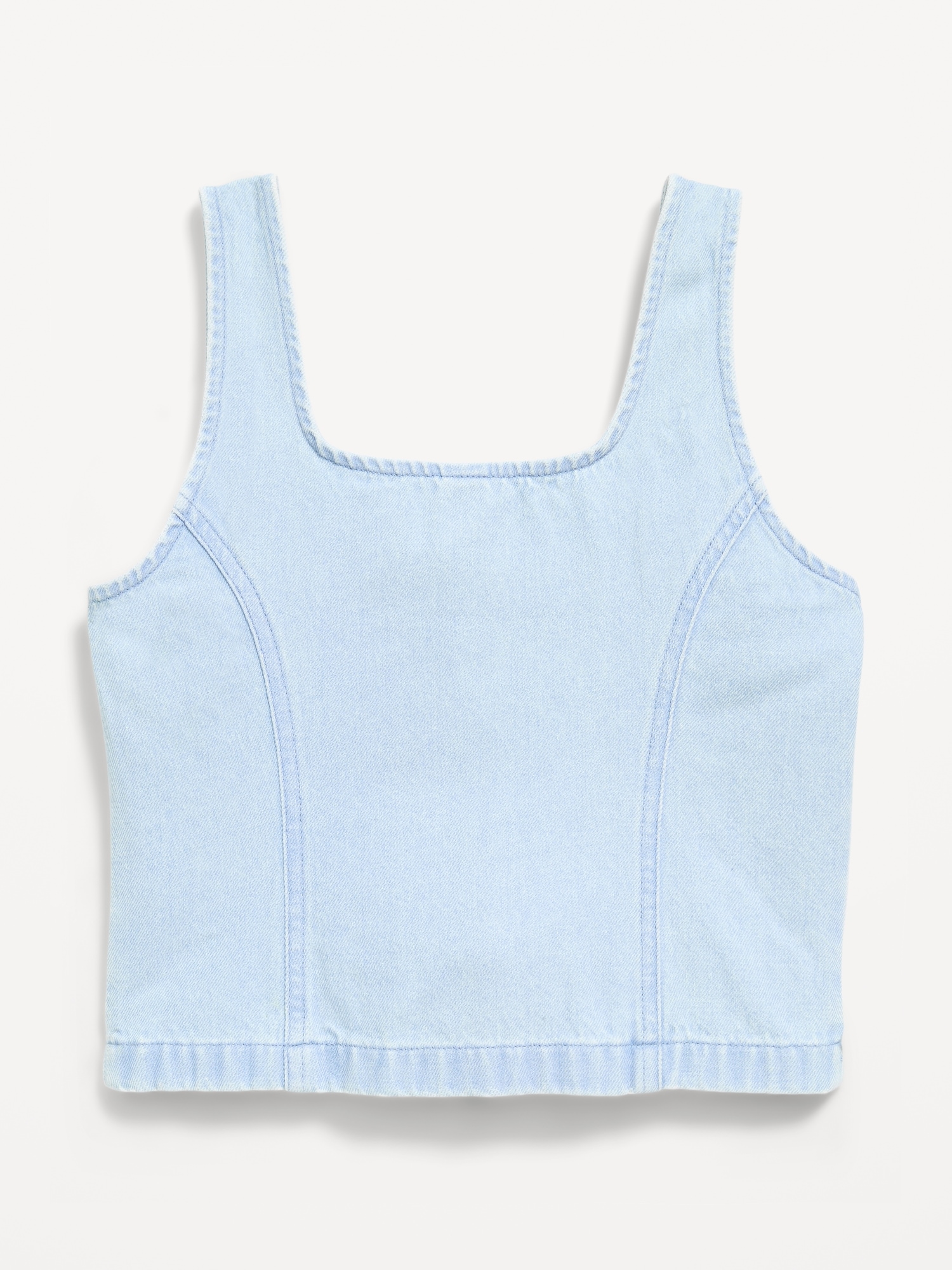 Button-Front Denim Tank Top for Girls