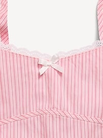 Image number 4 showing, Sleeveless Fit and Flare Striped Lace-Trim Dress for Girls