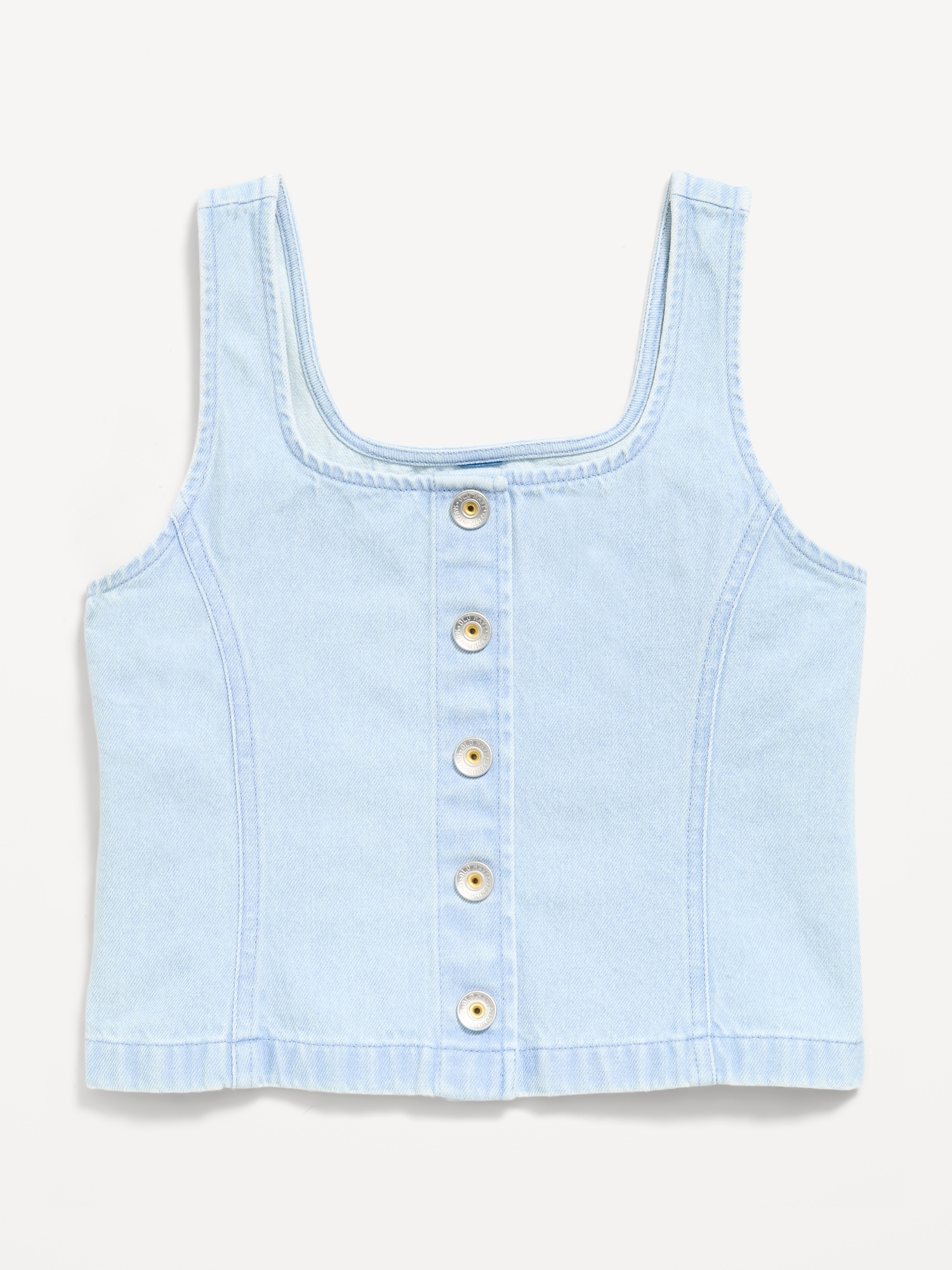 Button-Front Denim Tank Top for Girls