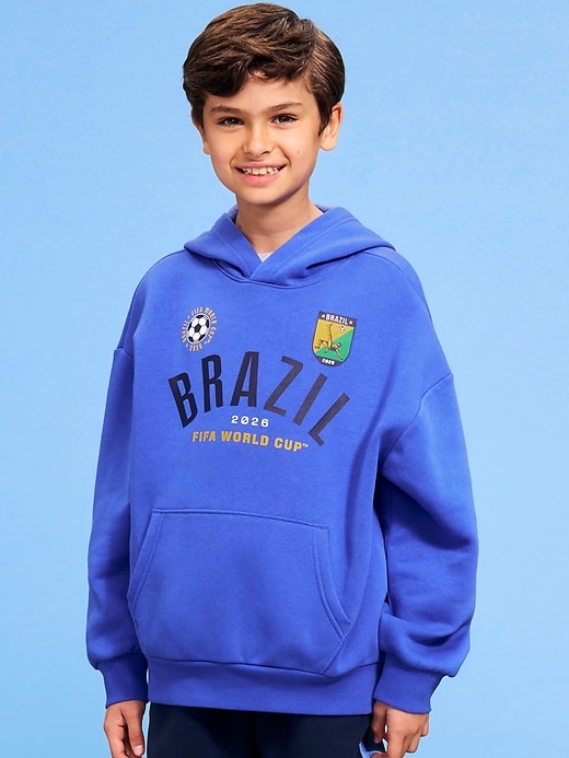 Image number 1 showing, FIFA World Cup 26™ Brazil Oversized Pullover Hoodie for Boys