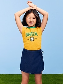 Image number 1 showing, FIFA World Cup 26™ Brazil Smocked Graphic T-Shirt for Girls
