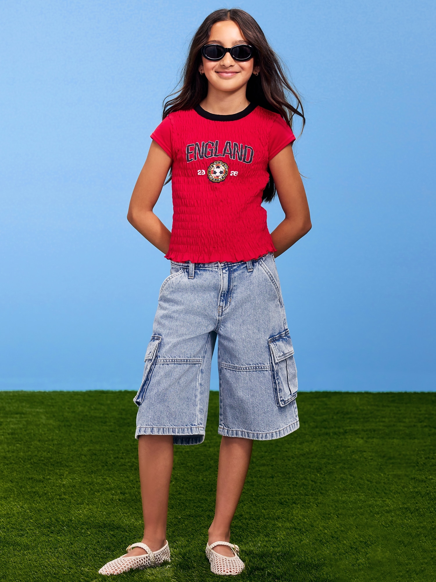 FIFA World Cup 26™ England Smocked Graphic T-Shirt for Girls