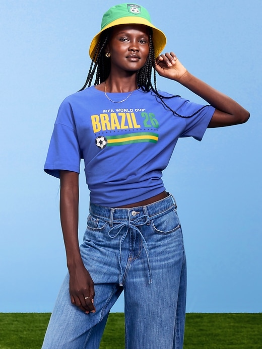 Image number 1 showing, FIFA World Cup 26™ Brazil Vintage Crew-Neck T-Shirt for Women