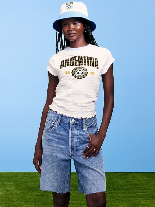 Image number 1 showing, FIFA World Cup 26™ Argentina Smocked Graphic T-Shirt for Women