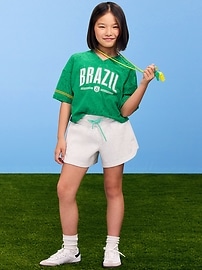 Image number 1 showing, FIFA World Cup 26™ Brazil Boxy Lace V-Neck T-Shirt for Girls