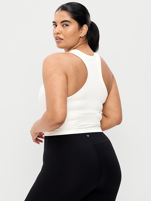Image number 6 showing, Seamless Fitted High-Neck Crop Top