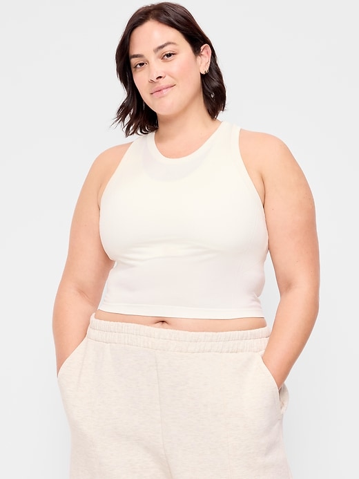 Image number 7 showing, Seamless Fitted High-Neck Crop Top