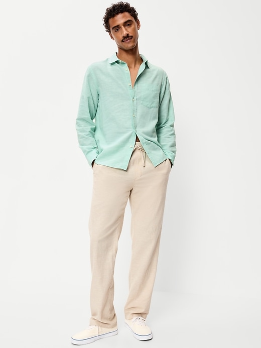 Image number 3 showing, Classic Fit Linen-Blend Shirt