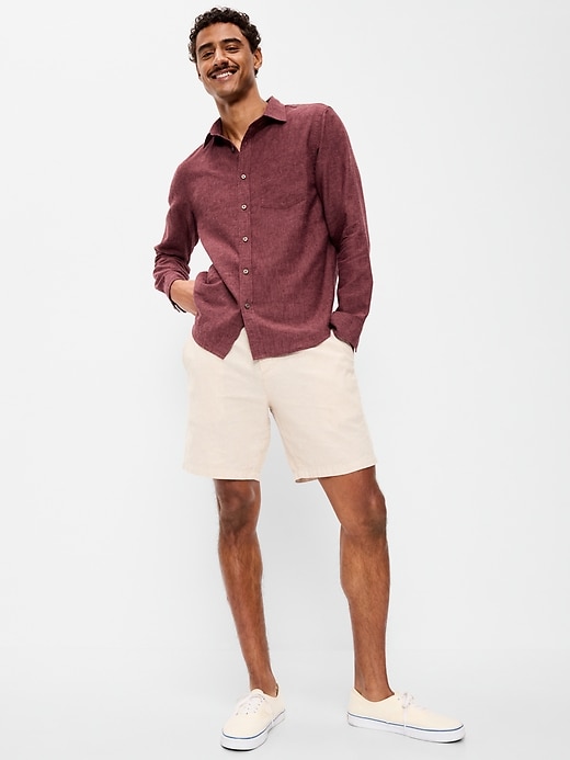 Image number 3 showing, Classic Fit Linen-Blend Shirt