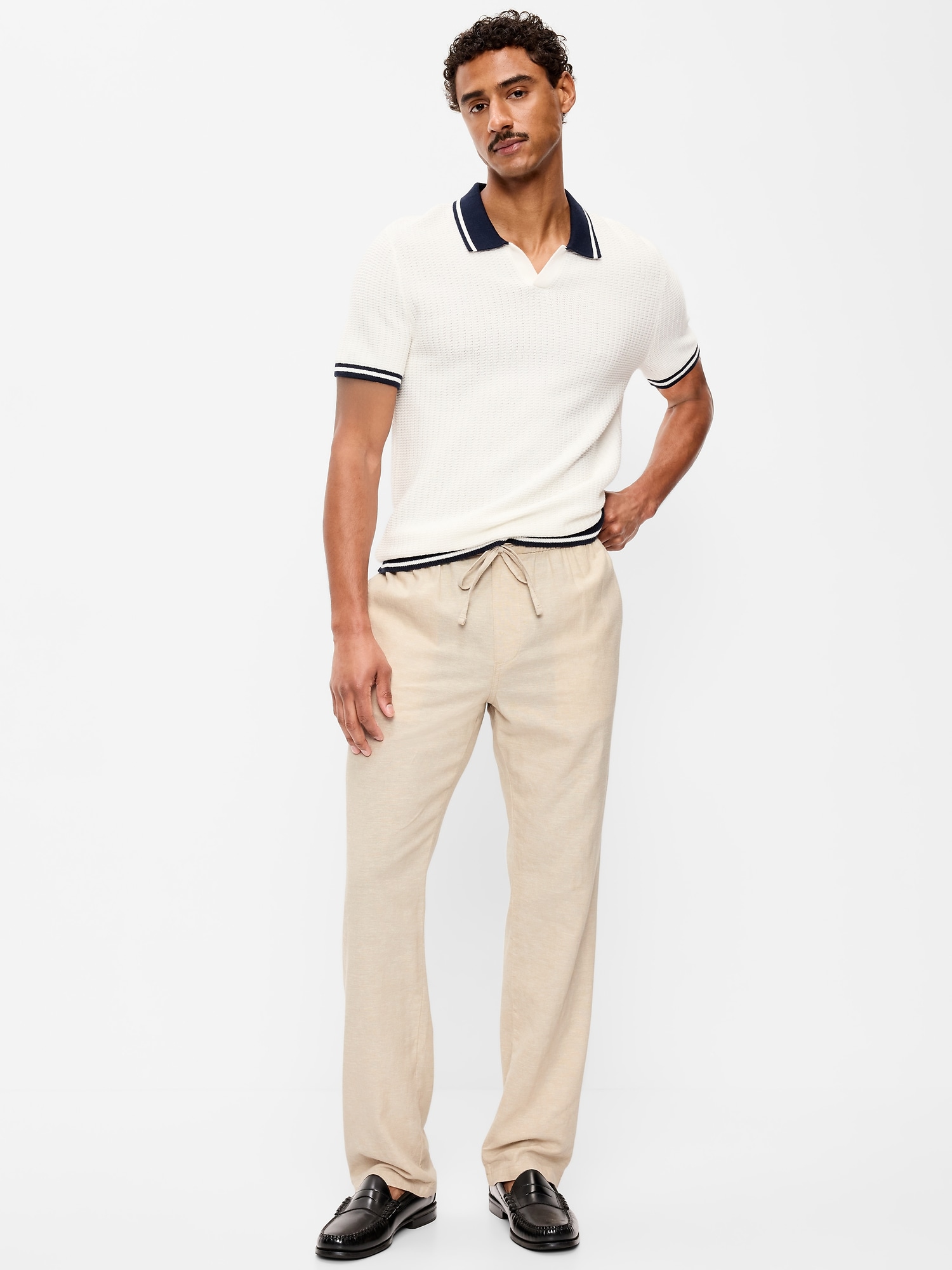 90s Straight-Fit Linen-Blend Pants