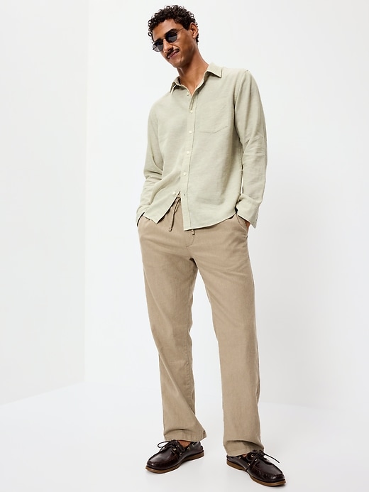 Image number 3 showing, Classic Fit Linen-Blend Shirt