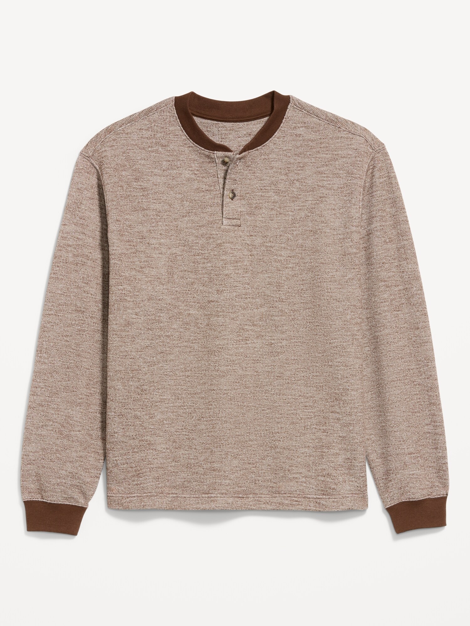 Мужская футболка Old Navy Workwear Fleece Henley, цвет: Тёмный орех — фото 4