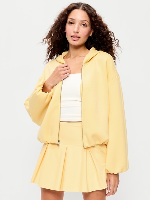 Image number 1 showing, Bounce Fleece Bubble-Hem Hoodie Sweatshirt