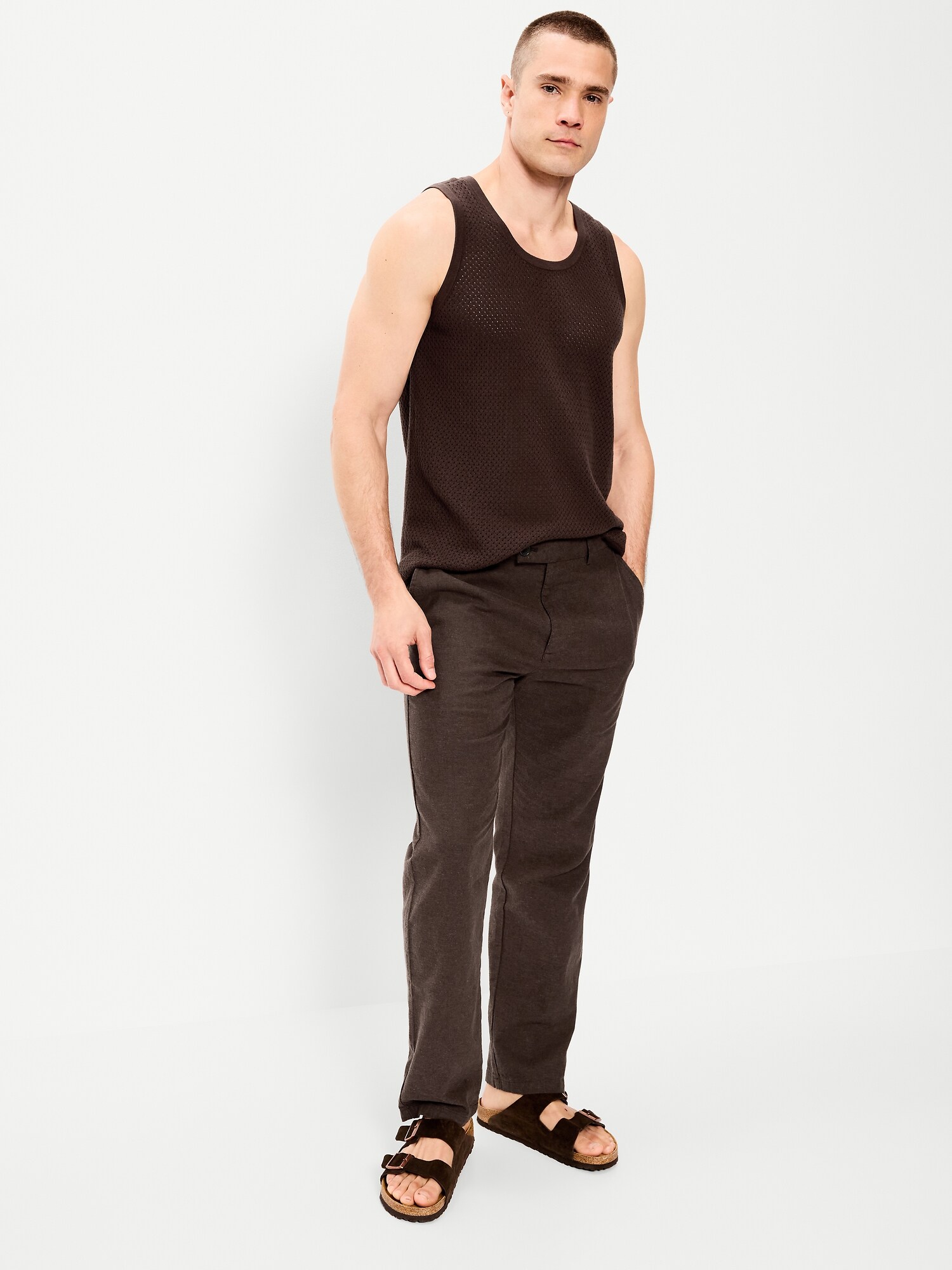 Мужской свитер Old Navy Relaxed Sweater Tank, цвет: Коричневый — фото 3