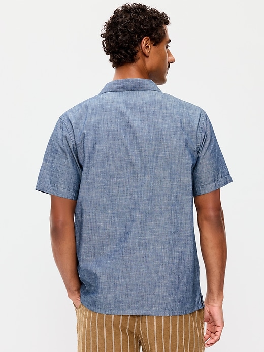 Image number 2 showing, Short-Sleeve Chambray Camp Shirt