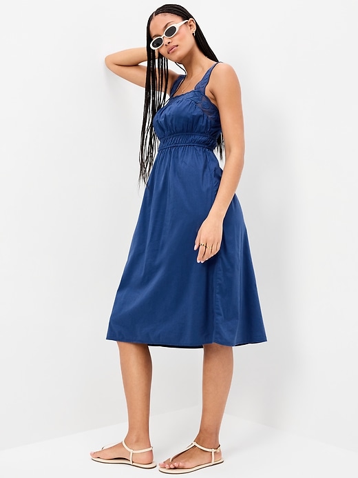 Image number 3 showing, Fit & Flare Smocked-Waist Midi Dress
