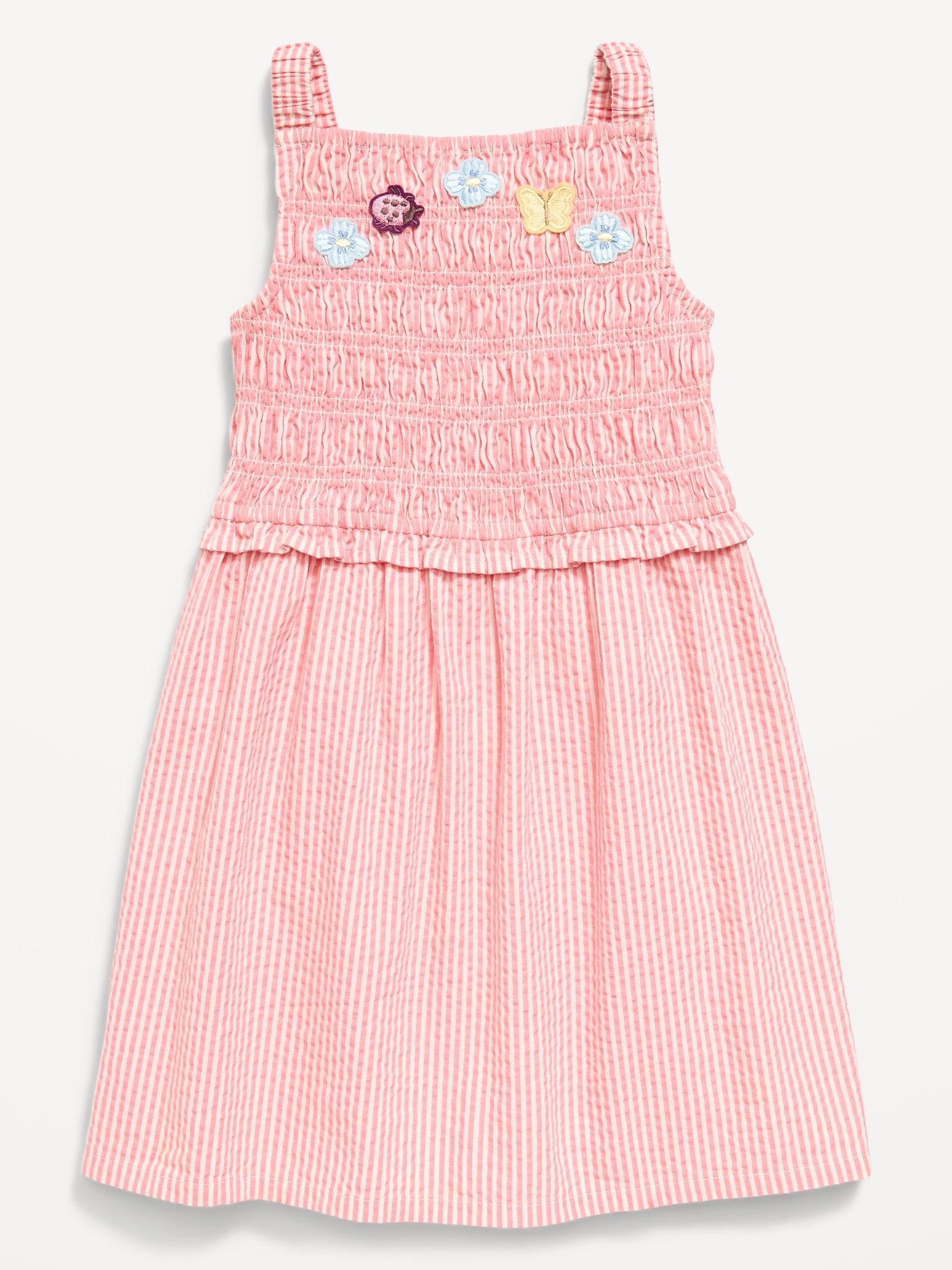 Sleeveless Smocked Textured Dress for Toddler Girls