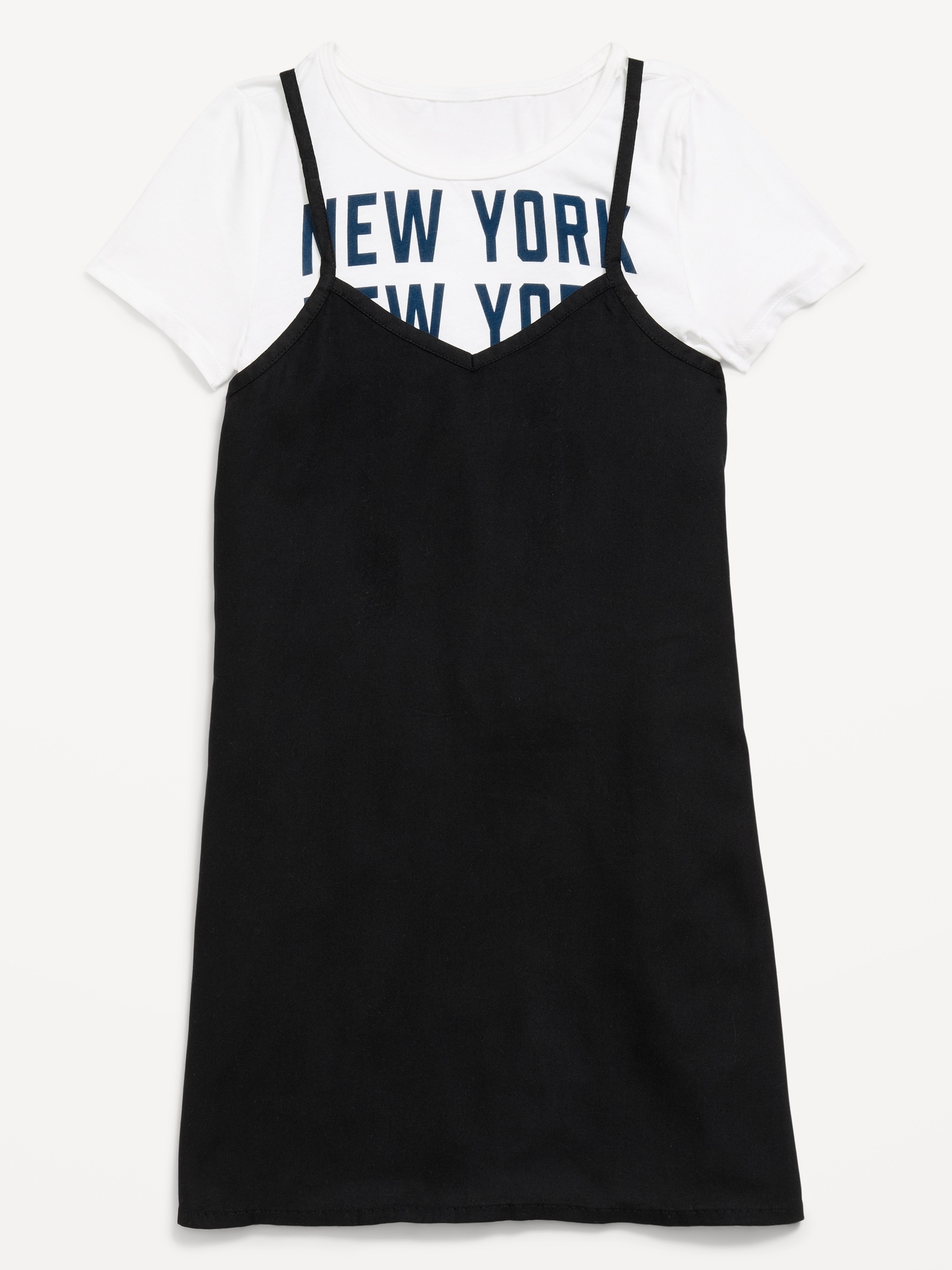 Short-Sleeve Graphic T-Shirt and Dress Set for Girls